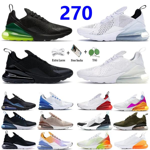 

270 270s mens womens running shoes sneakers anthracite core triple black white tiger usa university red white mesh cactus medium olive outdo