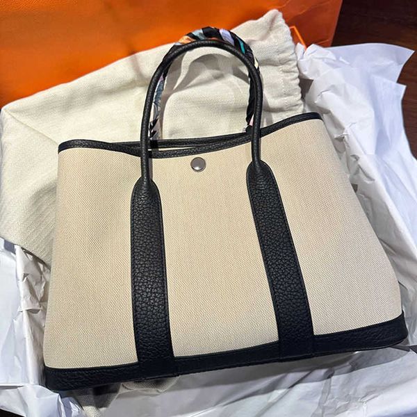 

wholesale original party garden home tote bags online shop pure handmade wax thread canvas color matching garden bag for women tote bucket l