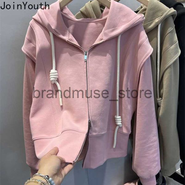 

womens hoodies sweatshirts korean hoodies women clothing 2023 ropa mujer hooded zipper casual fashion jackets y2k streetwear cotton sweatsh, Black
