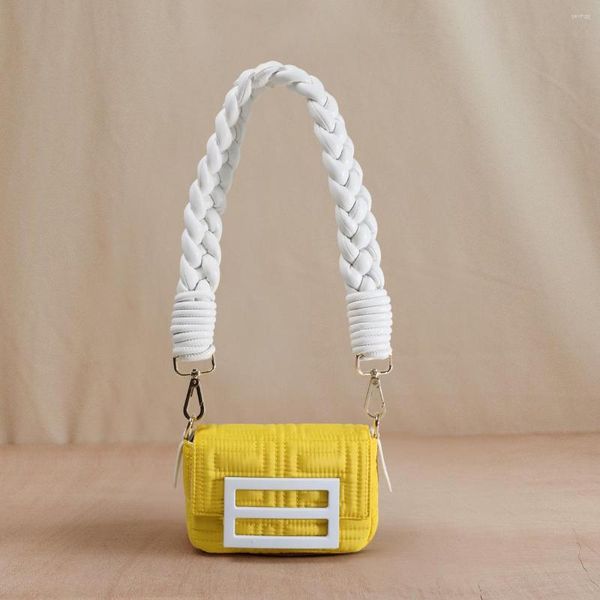 

crossbody and handbag for women luxury designer braided shoulder strap chain mini cloth bag embroidery high quality