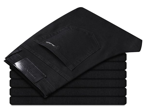 

men039s classic black jeans elastic slim fit denim jean trousers malebusiness casual pants brand3876743, Blue