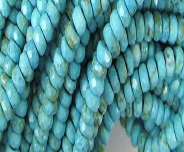 

faceted jade 4x6mm gemstone diy jewelry making turquoise loose beads strand 15quot3453074, Silver