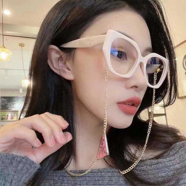 

2023 new luxury designer sunglasses p family's new internet celebrity with the same artistic insets glasses women's versatile tren, White;black