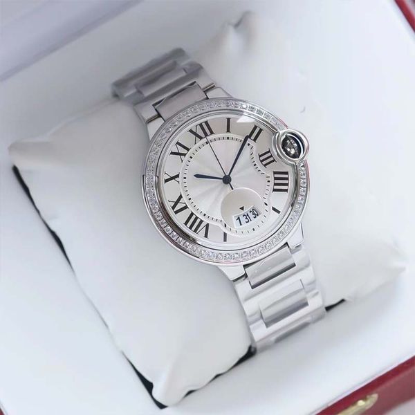 

men and women designer watches blue balloon stainless steel mechanical automatic watch size 42mm36mm33mm fashion couple movement watches lux, Slivery;brown