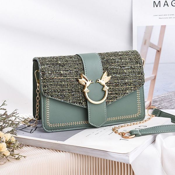 

designer shoulder bag cross body chain clutch flap totes bags wallet check velour thread purse double birds solid hasp waist square stripe w