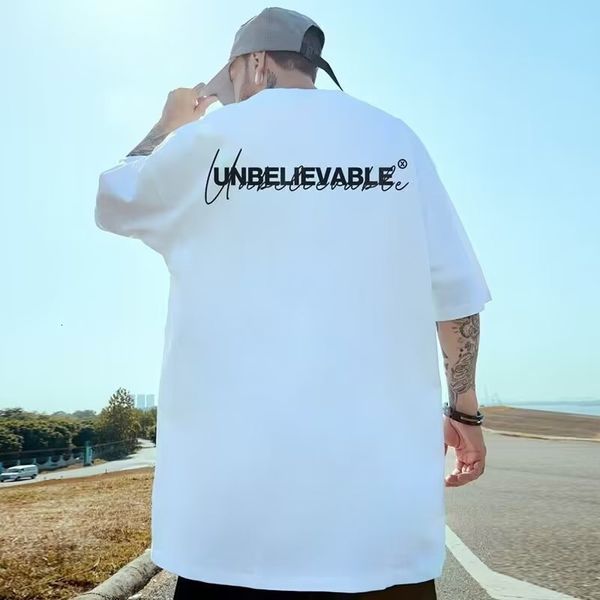 

men's t-shirts unbelievable letter printed male tee shirt oversized crewneck summer short sleeve tee shirts hip hop streetwear y2k t s, White;black