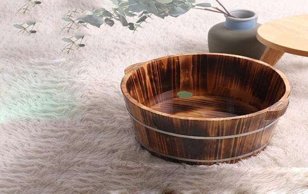 

new fashion solid wood bath tub foot bath tub thicker foot bucket massage spa pedicure heated soaking steam3913465