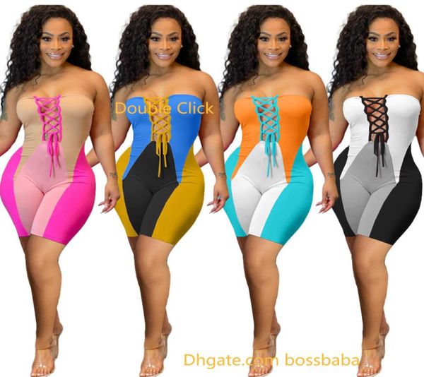 

womens jumpsuit designer fashion crop bra strap onesies slim bandage breast wrap onesies shorts rompers7823024, Black;white