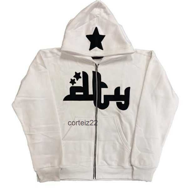

y2k full zip up hoodie men's hoodies skeleton men autumn winter sweatshirt hip hopoversized gothic rhinestones web jacket wooa, Black