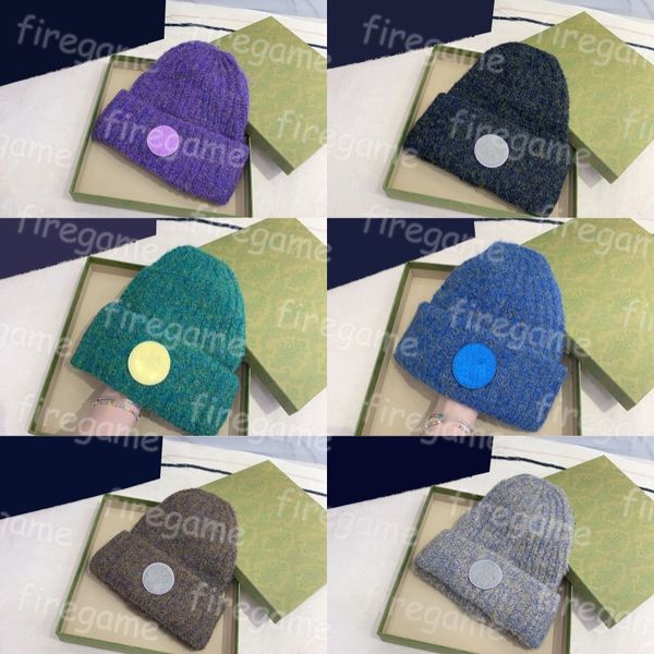 

autumn beanie caps men women winter warm thick wool embroidery cold hat couple designer knitted fashion street hats, Blue;gray
