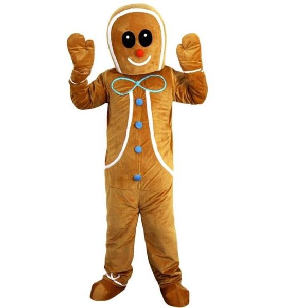 

2019 professional made gingerbread man mascot costumes for adults circus christmas halloween outfit fancy dress suit 3738617, Red;yellow