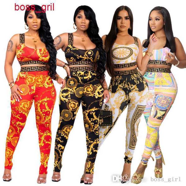 

designer tracksuits women 2023 summer two piece set slim fit suspender tank bodycon high waist pants 2pcs sets nightclub suit, Gray