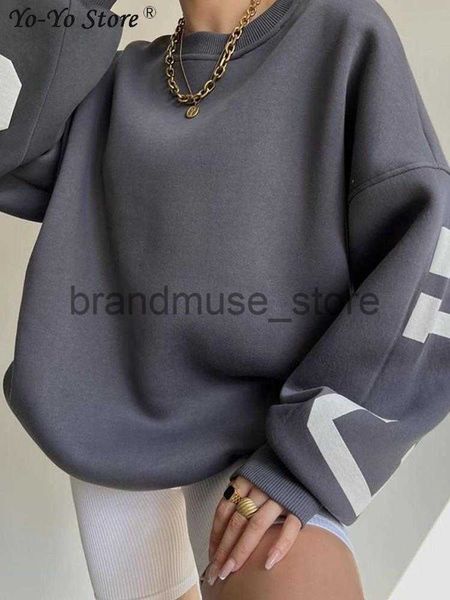 

womens hoodies sweatshirts fashion womens letter printed sweatshirt autumn oneck contrast loose long sleeve ladies 2022 casual sweatshirts p, Black