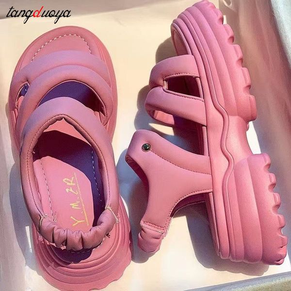 

sandals pink summer sports daddy sandals women ladies shoes fashion casual nonslip platform nonslip beach shoes sandalias de mujer 230802, Black