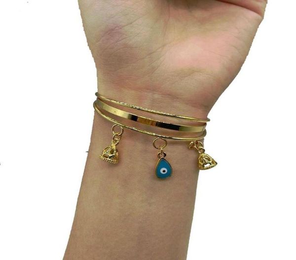 

bangle luxury 24k eye bracelet gold color dubai bangles gifts for women men fashion jewelry gift7673134, Black