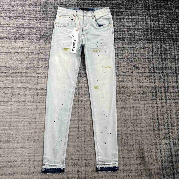 

purple jeans designer skinny ripped biker slim straight pants fashion mens trend brand hole jeans direct deal nice clothing 4 qtyc, Blue