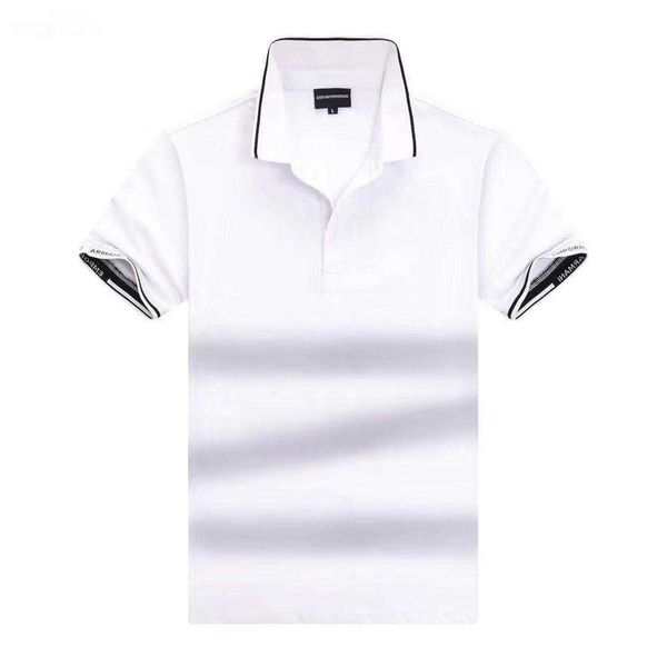 

2023 new short sleeve t-shirt fashion business gentleman pure cotton polo shirt men's collar half casual sz45, White;black