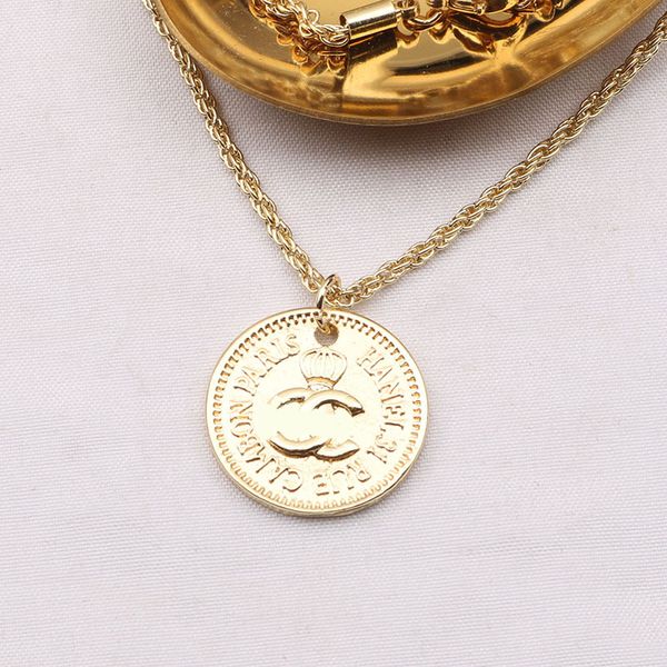 

20style luxury designer brand double letter necklaces chain 18k gold plated round pendant sweater newklace for women wedding jewerlry access, Silver