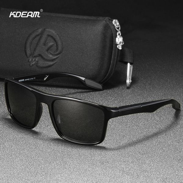 

sunglasses kdeam lightweight tr90 polarized sunglasses for men sports fishing sun glasses tac 1.1mm lens square driving eyewear uv400 kd101, White;black