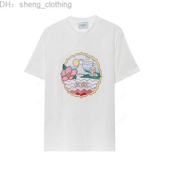 

casablanc shirt designer men's t shirt loose printed shirts short sleeve summer fashion casual high street tees size s-3xl 1 okb1, White;black