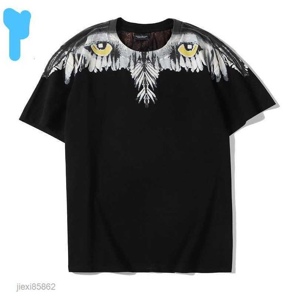 

chaopai mb premium eagle eye wings short sleeve cotton t-shirt unisex123, White;black