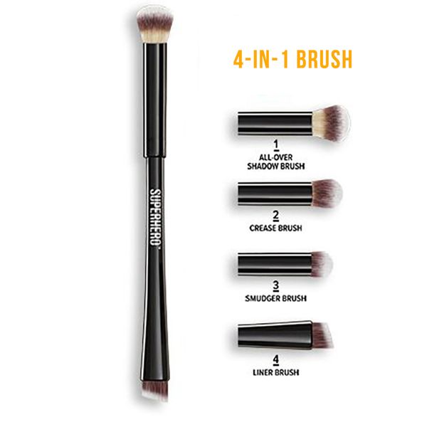 

Eye Makeup Brush Superhero 4-in-1 Eye-transforming Super Shadow and Liner Cosmetics Brush Multi-purpose Eyeshadow Liner Brush, It makeup brush