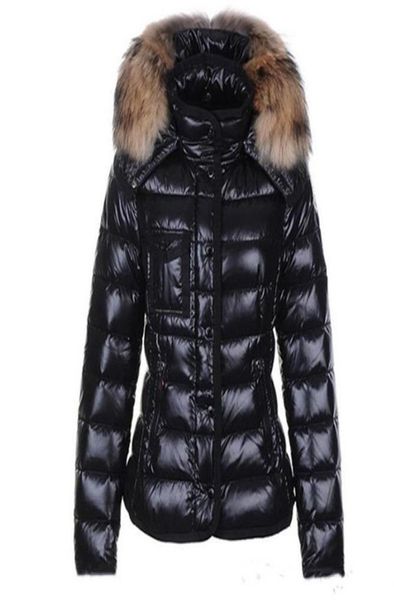 

dhwomens down jacket fur collar winter jacket parkas coats women winter casual outdoor warm feather outwear hooded2356442, Black