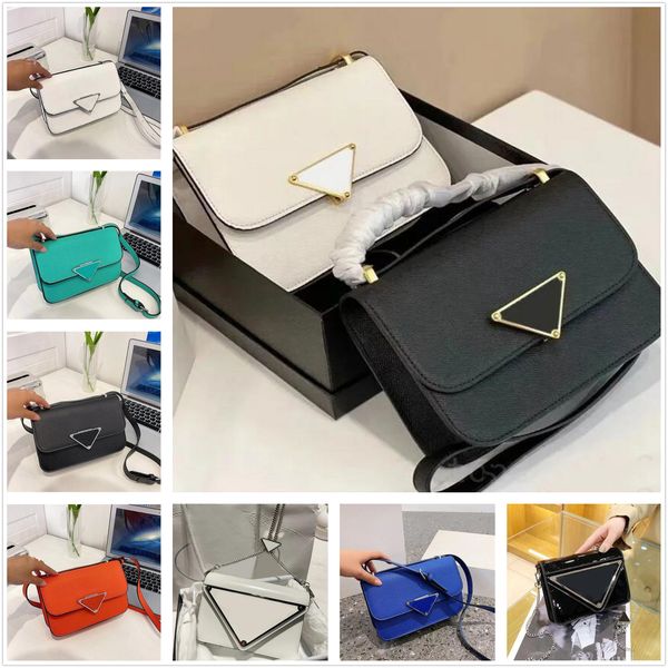 

fashion luxury designer bag messenger bag leather sacoche women shoulder bag enamel triangle bolso black magnetic buckle lady mens hand bag
