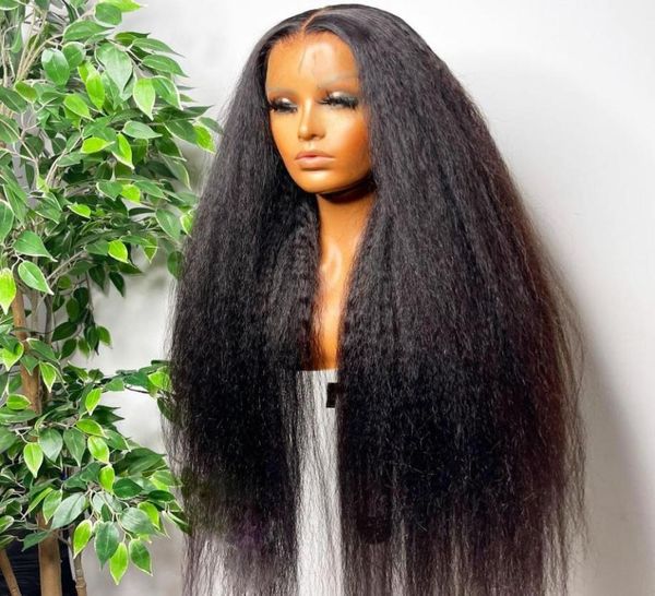 

360 hd kinky straight glueless frontal wigs 13x4 lace front human hair wig yaki brazilian virgin pre plucked for black women1146740