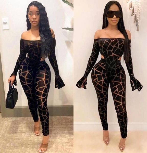 

zkyzwx club birthday outfits mesh sheer plaid two piece set women rave festival clothing bodysuit and pant matching sets8675195, White