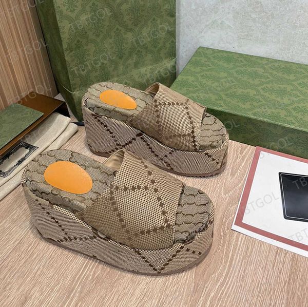 

designer fashion suede women platform sandals high heel flip flops shoes embroidered slippers slide luxury rubber shoes, Black