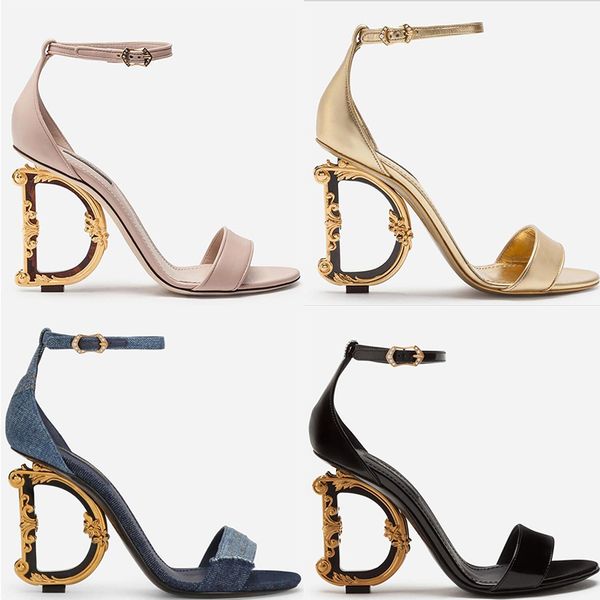 

keira high heeled dg polished calfskin plated gold carbon heel patent leather black nude golden party ankle buckle wedding dress shoes