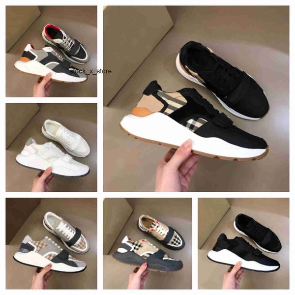 

comfort sole burberies mesh burbreries sports popular walking 23s/s rubber men runner sneakers man shoes skateboard low-trainers eu35-46 ori, Black