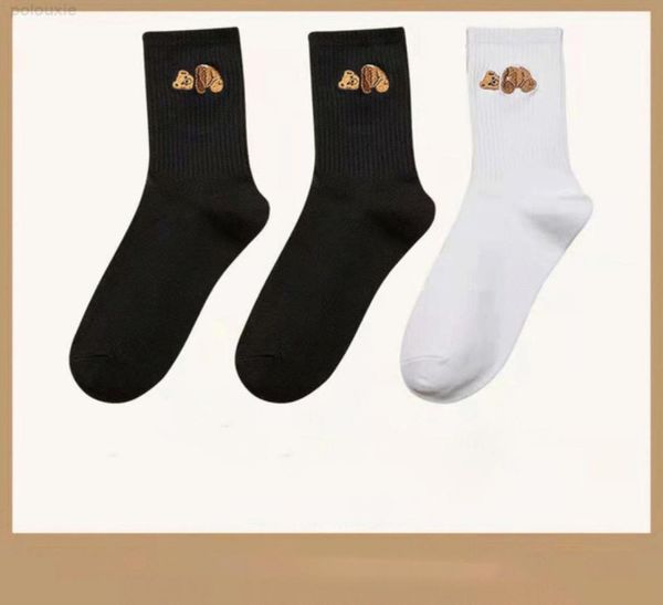 

socks designer luxury palm socks 2 colour fashion angel women and men casual pa bear breathable basketball football 3 pairs sock b3215605, Black