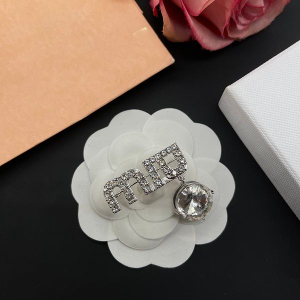 

fashion pin desgner brooch diamond broche for lady women party wedding lovers gift engagement jewelry with box, Gray
