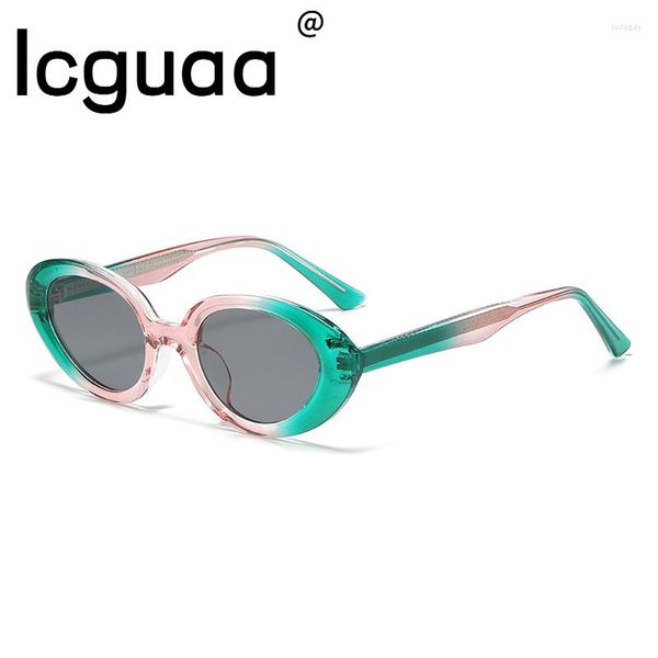 

sunglasses tr90 vintage oval gradient coloful frame shades uv400 funny brand design for female male gafas de sol675, White;black