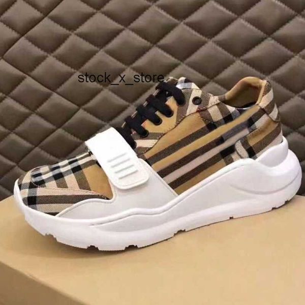 

letters burberies burbreries casual shoes women travel leather laceup sneaker 100 trainers cowhide fashion lady flat designer running woman, Black