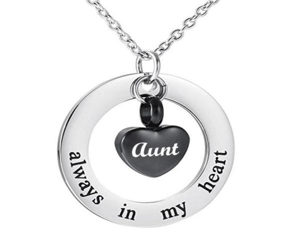 

cremation jewelry for ashes necklace always in my heart stainless steel waterproof memorial keepsake beauul pendantblack36541521634862, Silver