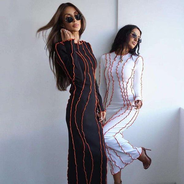 

autumn long sleeved dress women dopamine patchwork foundation, Black;gray