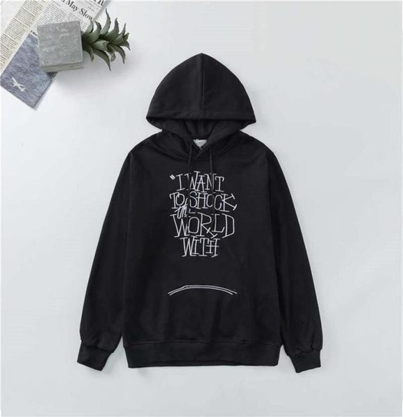 

embroidered hooded sweater longsleeved fleeces hoodies couple both men women sweater27938588653, Black