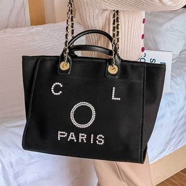 

classic women's luxury evening bags pearl beach handbag brand cc designers women tote bag large capacity female backpack small portable