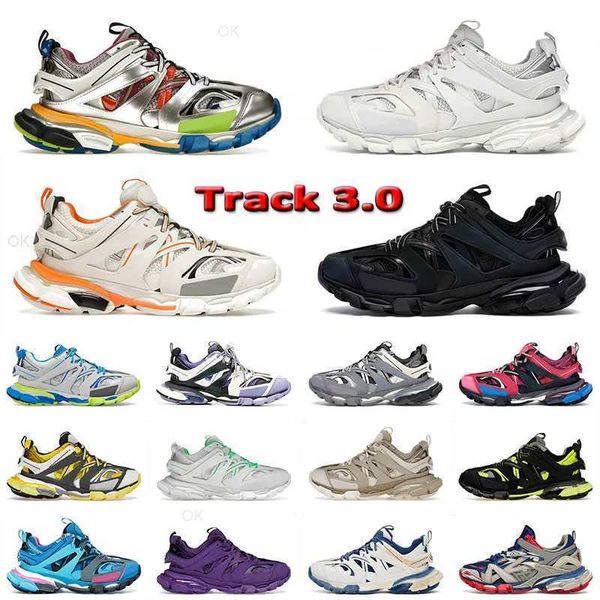 

designer luxury womens mens outdoors casual shoes track 3.0 sneaker lighted gomma leather trainer nylon printed platform men women light tra
