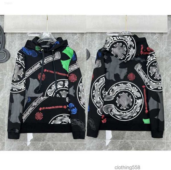 

luxury fashion men's sweatshirts designer classic hoodies ch zipper hooded sweater casual men women cross pullover sanskrit hoodie coa, Black