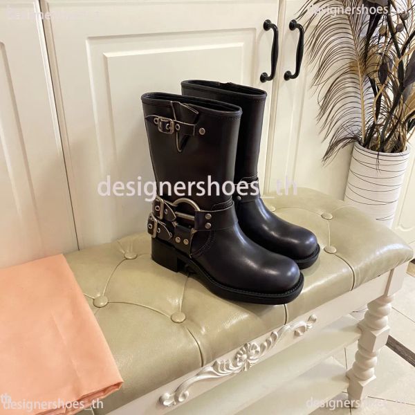 

designer boots cowboy boots women boot y2k style brown shoes show shoes winter martin bootss belt buckle trim booties, Black