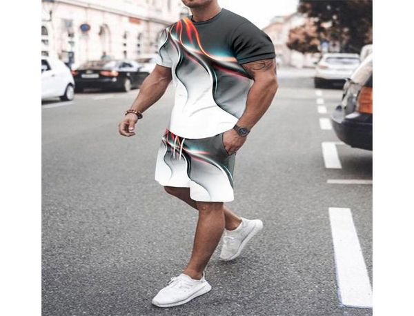 

aurora figure men s sports suit shortsleeved tshirt with shorts comfortable breathable and dry daily leisure workout5628846, Gray