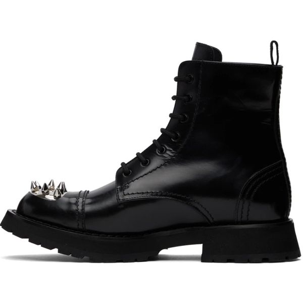 

studded spikes boots men designer man rivet boot big size men's biker boots 45 46, Black
