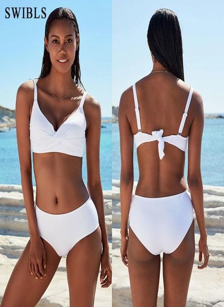 

woman white swimwear high waist bikini big women bathing suits floral vintage female bather swimsuits y2003198113889, White;black
