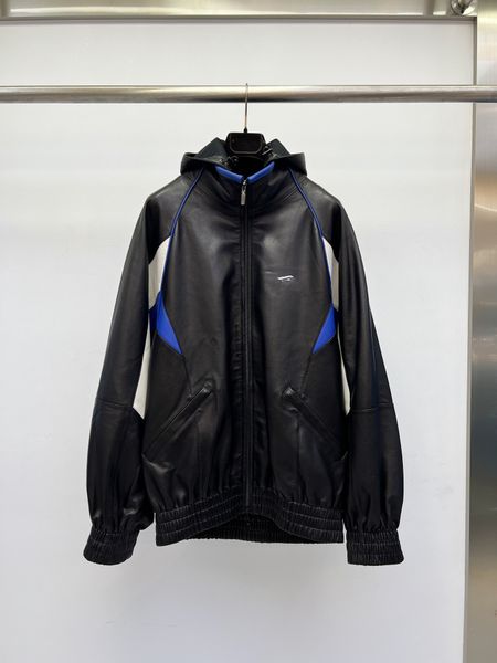 

21fw autumn and winter italy pairs mens designer jackets in real leather letter printed sweatshirt couple casual street outdoor b0802, Black;brown