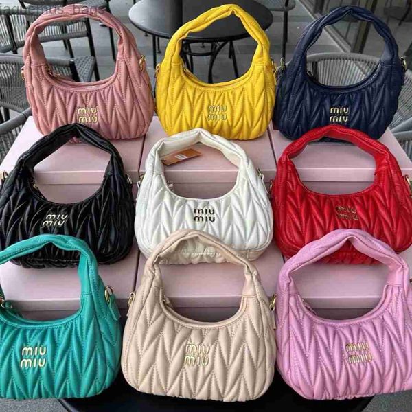 

miu bag miao 2023 new lambskin pleated hobo underarm bag handbill of ladle shoulder bag dumpling bag oblique straddle bag female
