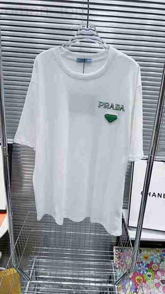 

women's t-shirt designer p family 23 summer new classic triangle diamond design simple casual versatile t-shirt for men and women dpdt, White